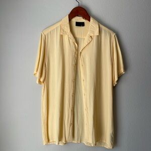 ASOS Design Viscose Yellow Collard Button Down Shirt